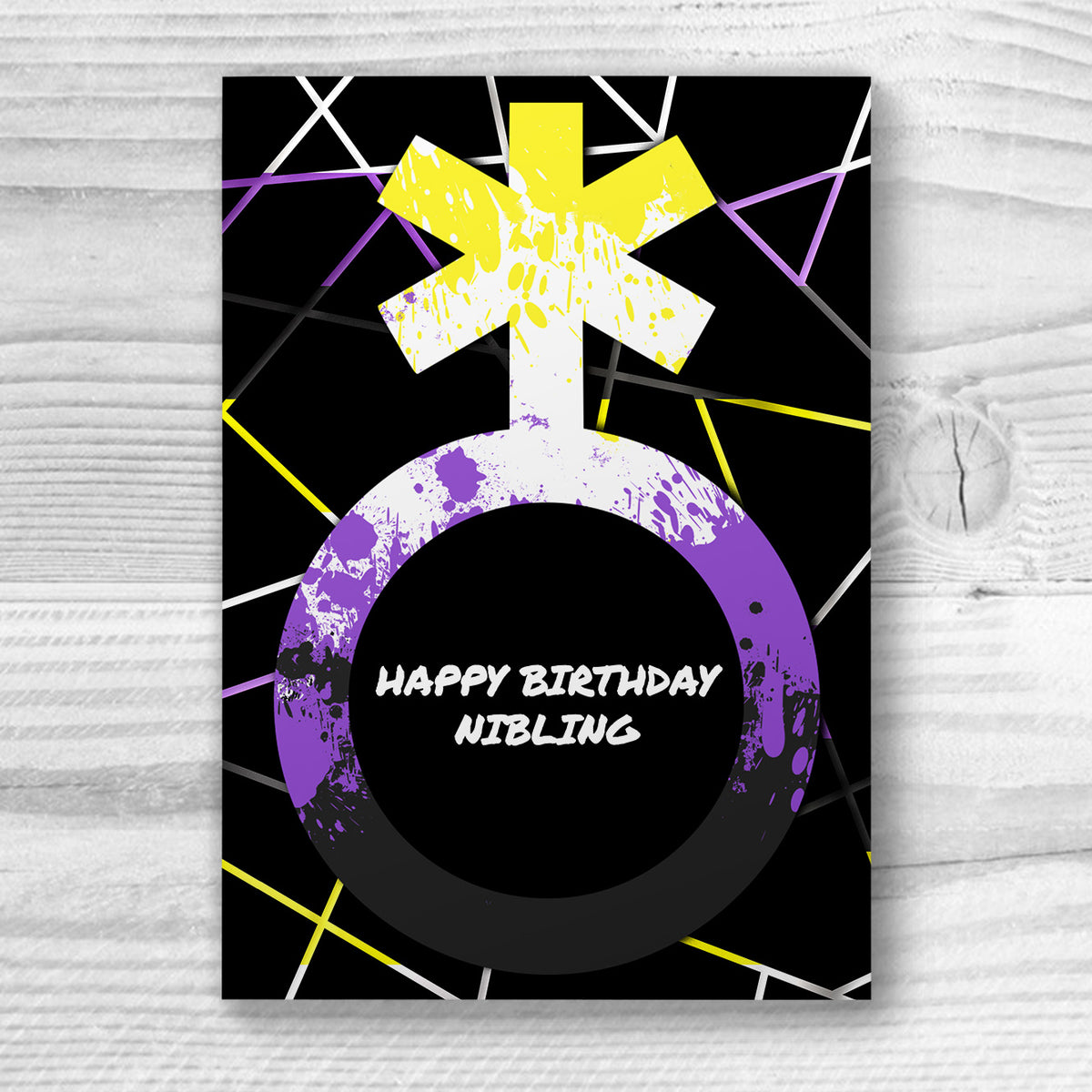 Happy Birthday Nibling - Non-Binary Birthday Card | Gift