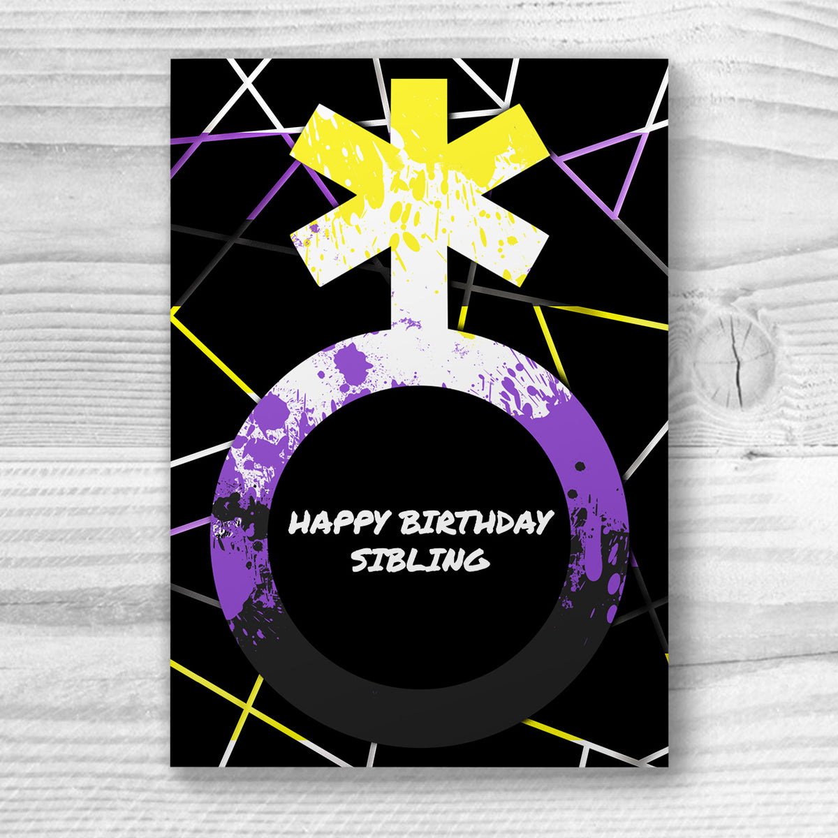 Happy Birthday Sibling - Non-Binary Birthday Card | Gift