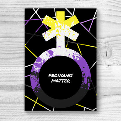 Pronouns Matter - Non-Binary Card | Gift