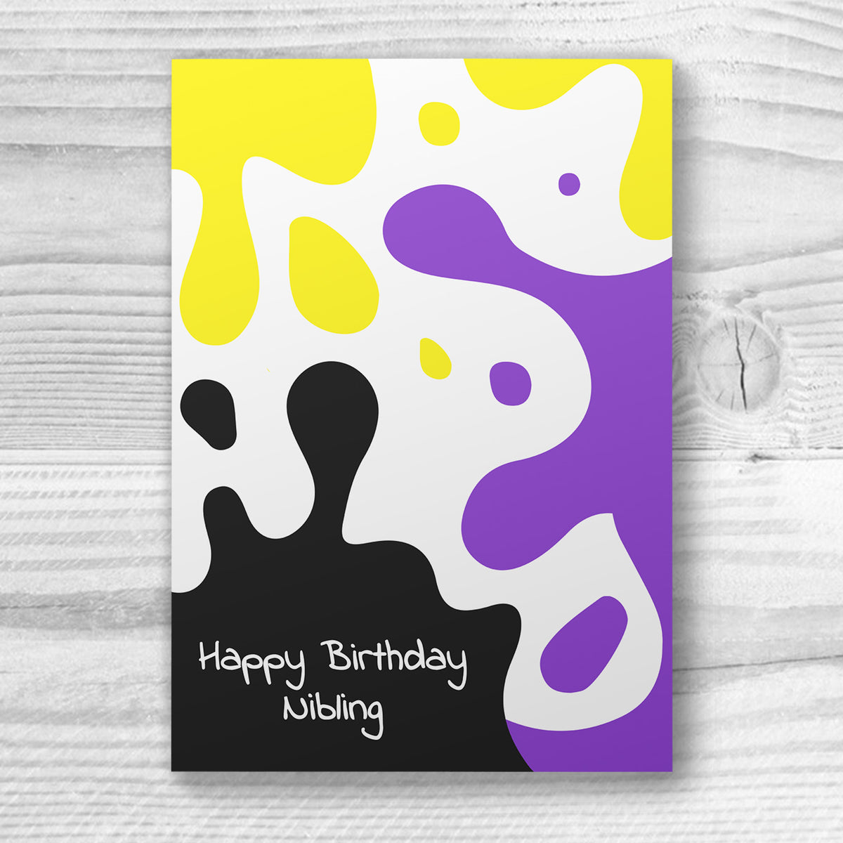 Happy Birthday Nibling - Non-Binary Birthday Card | Gift