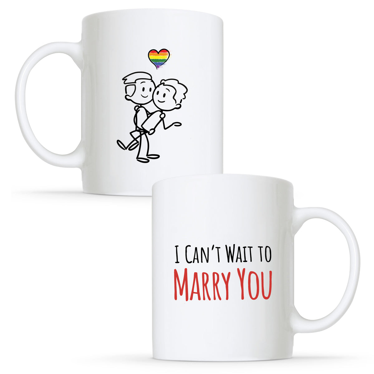 I Cant Wait to Marry you - Gay Couple Engagement Mug Set | Gift