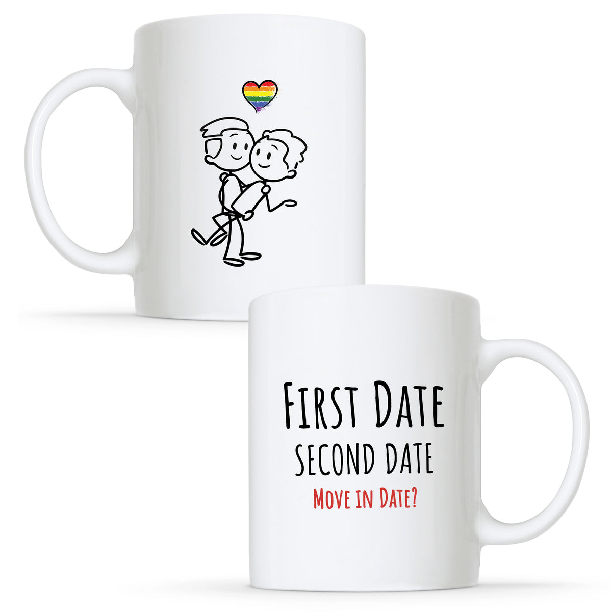 First Date - Gay Couple Mug Set | Gift