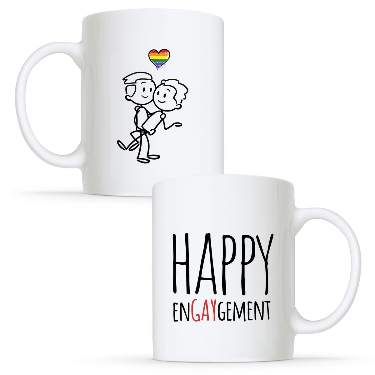 Happy Engagement - Gay Couple Mug Set | Gift