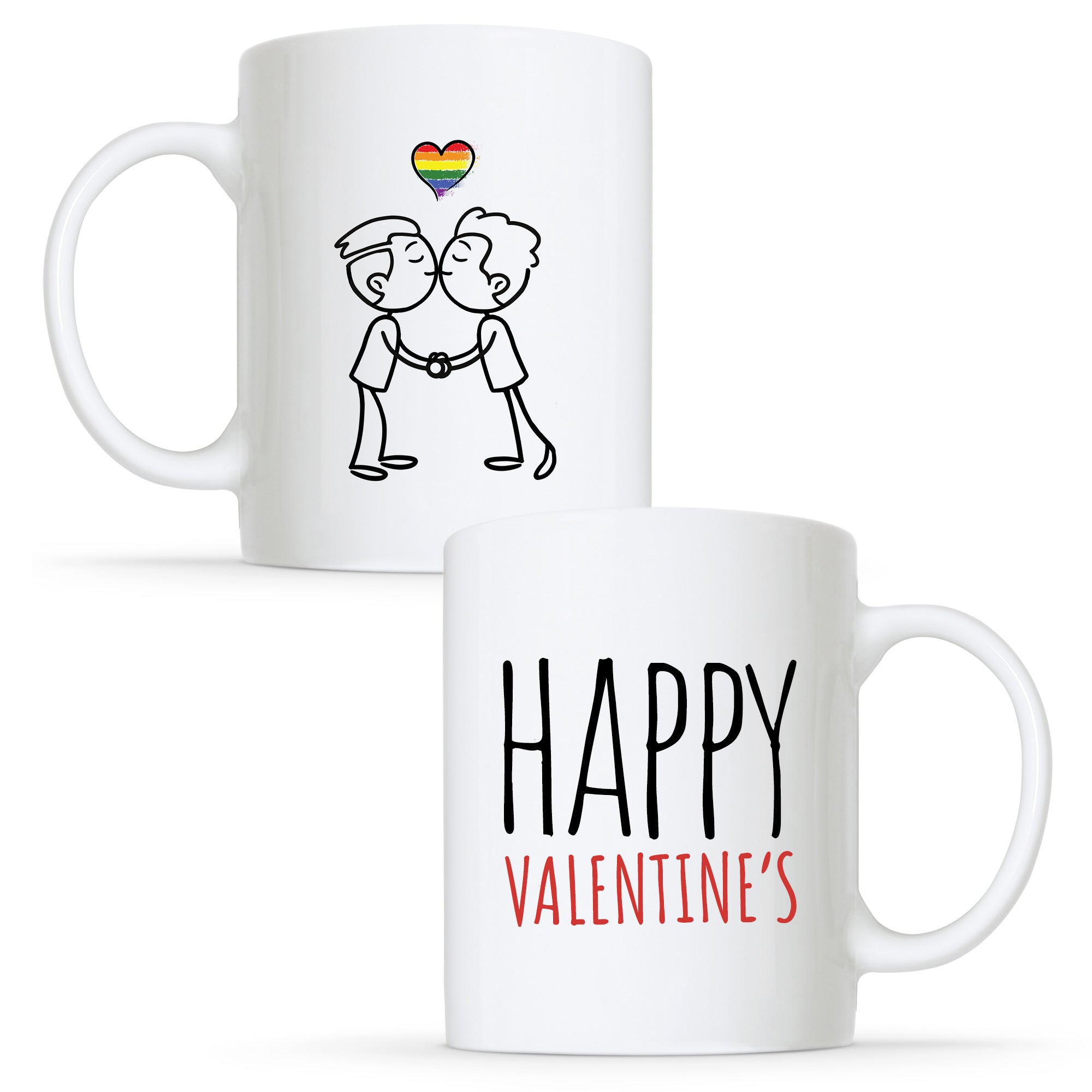 Happy Valentines - Gay Couple Mug Set | Gift