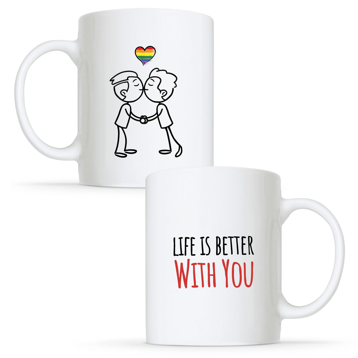 Life is Better with you - Gay Couple Mug Set | Gift