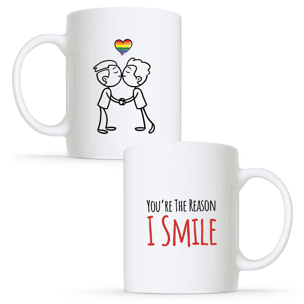 You're the Reason I Smile - Gay Couple Mug Set | Gift