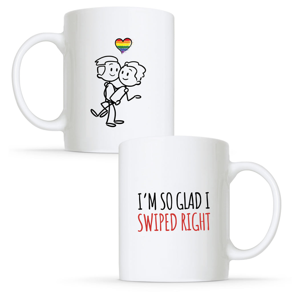 I'm So Glad I Swiped Right - Gay Couple Mug Set | Gift