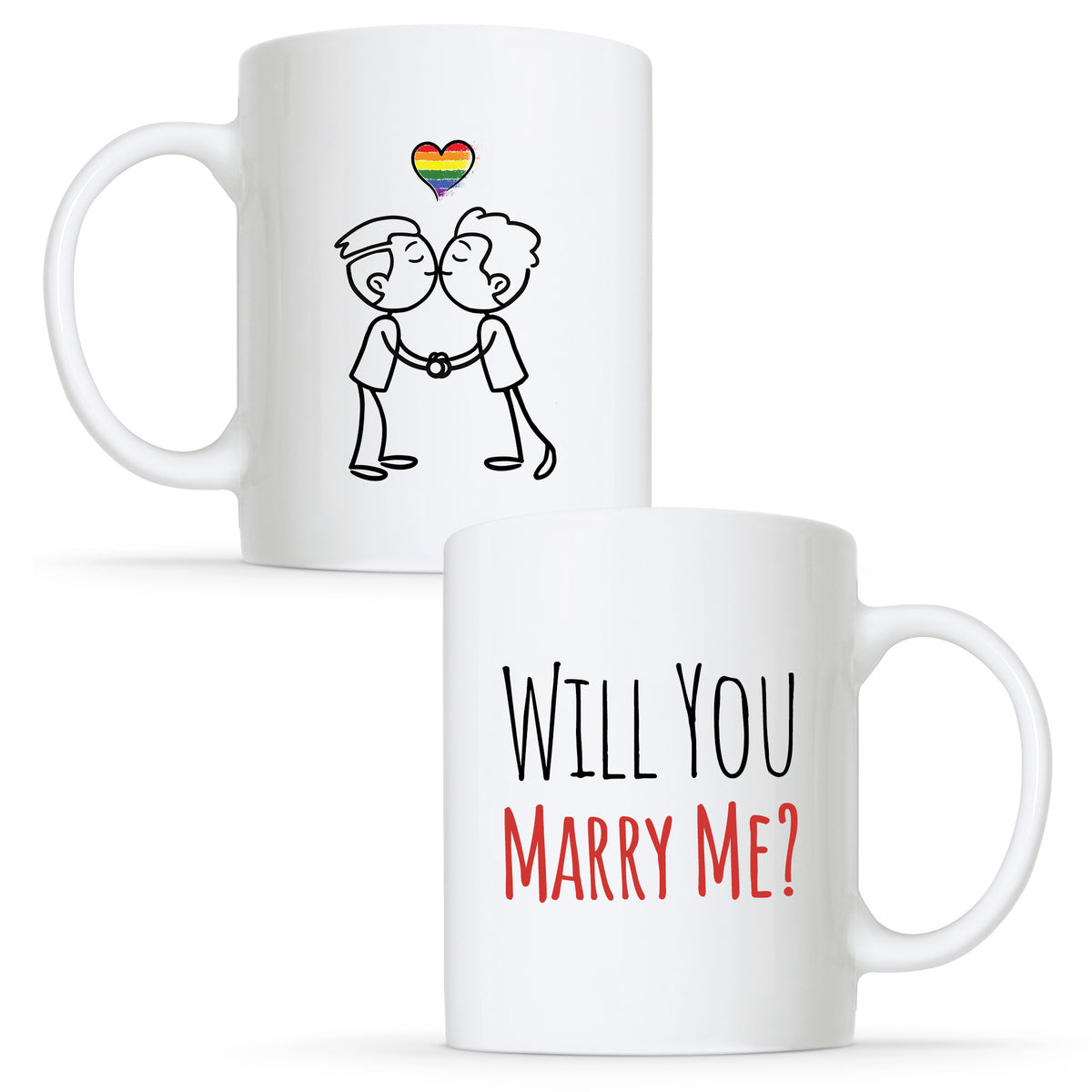 Will you Marry me - Gay Couple Engagement Mug Set | Gift