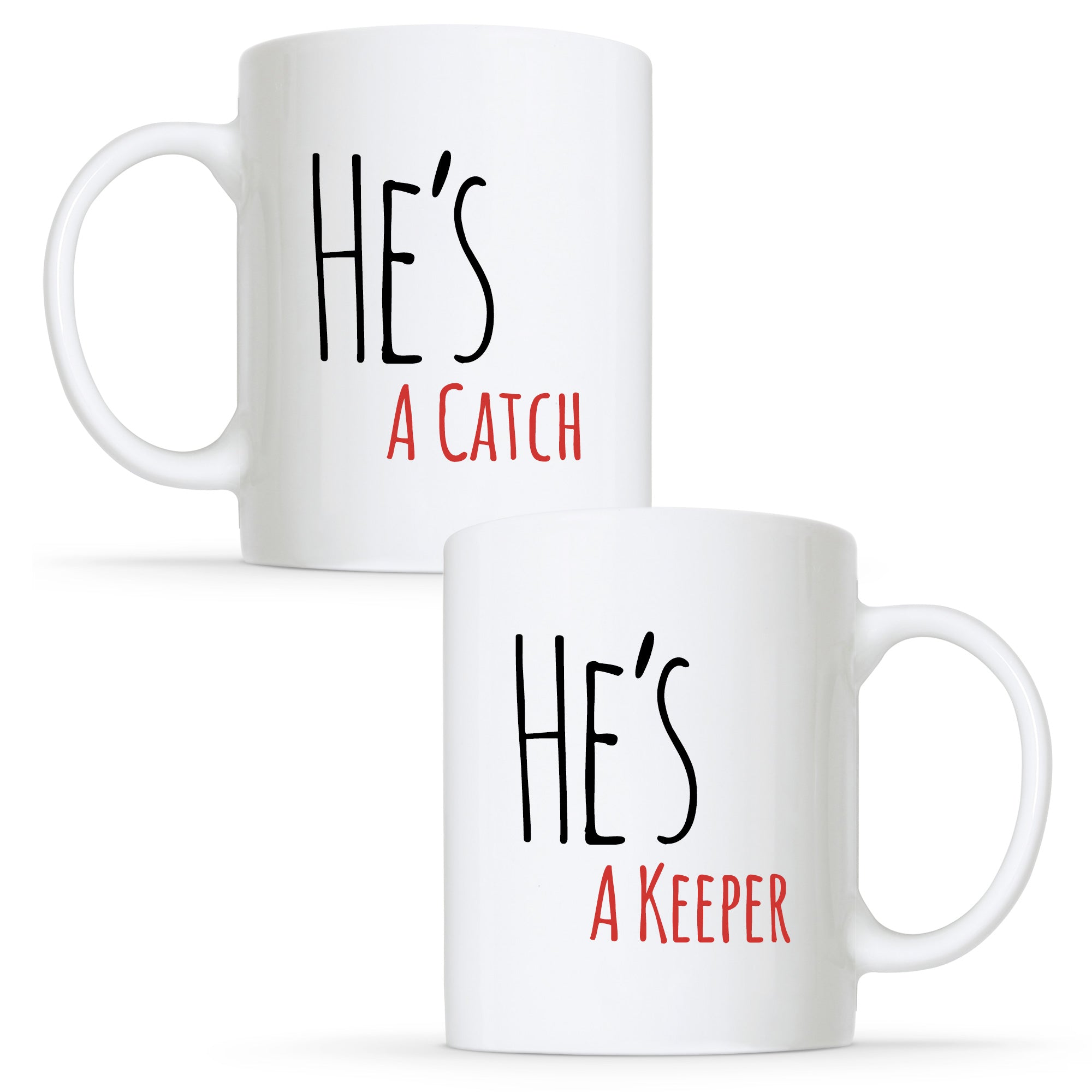 He's a Catch & He's a Keeper - Gay Couple Mug Set | Gift