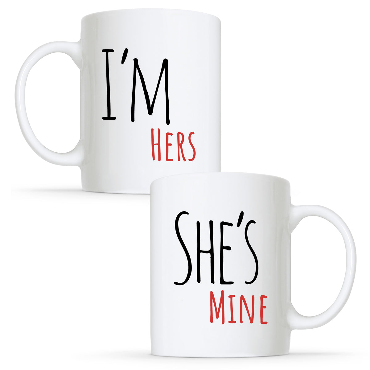 I&#39;m Hers &amp; She&#39;s Mine - Gay Lesbian Couple Mug Set | Gift
