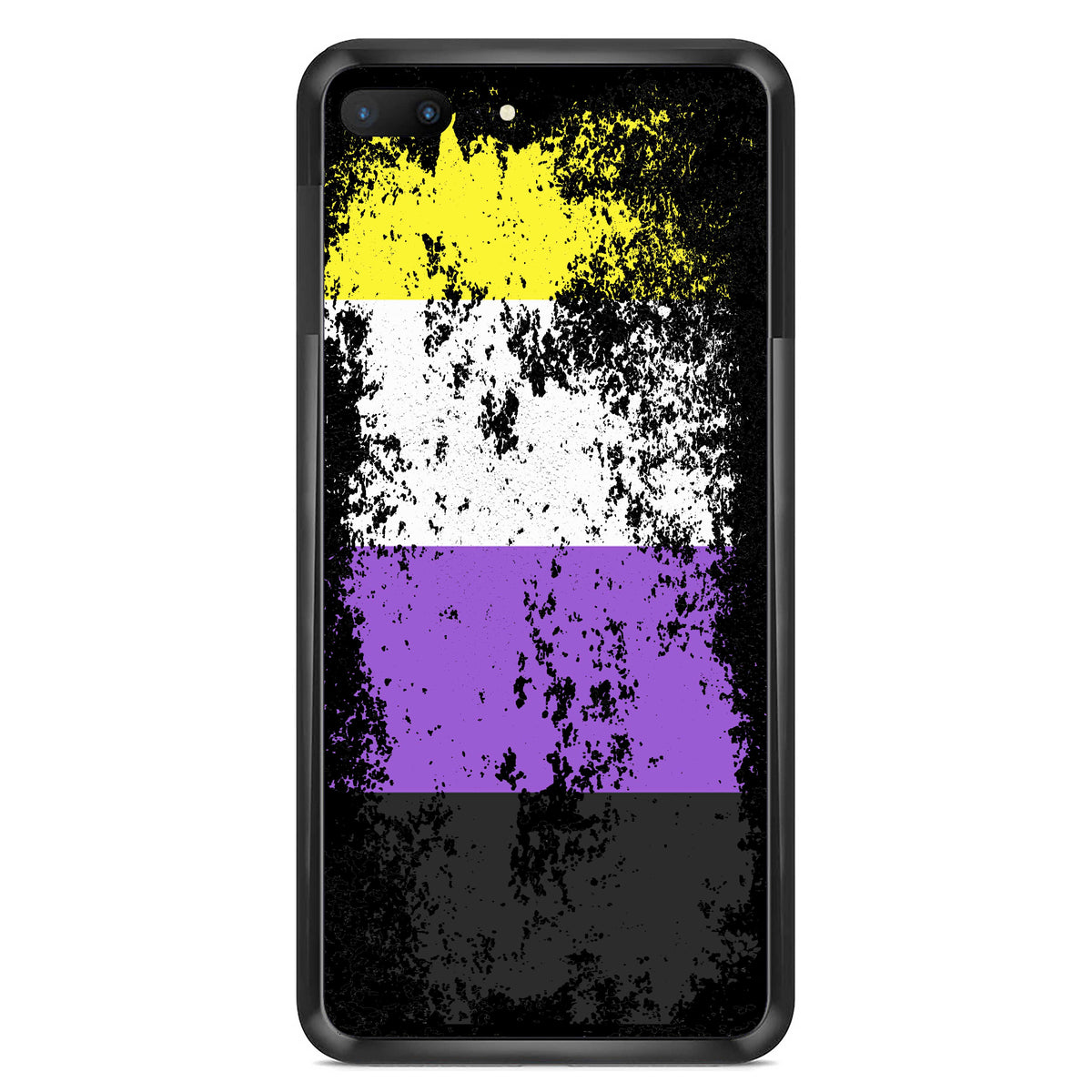 Non-binary Flag Distressed Horizontal Phone Case | Gift