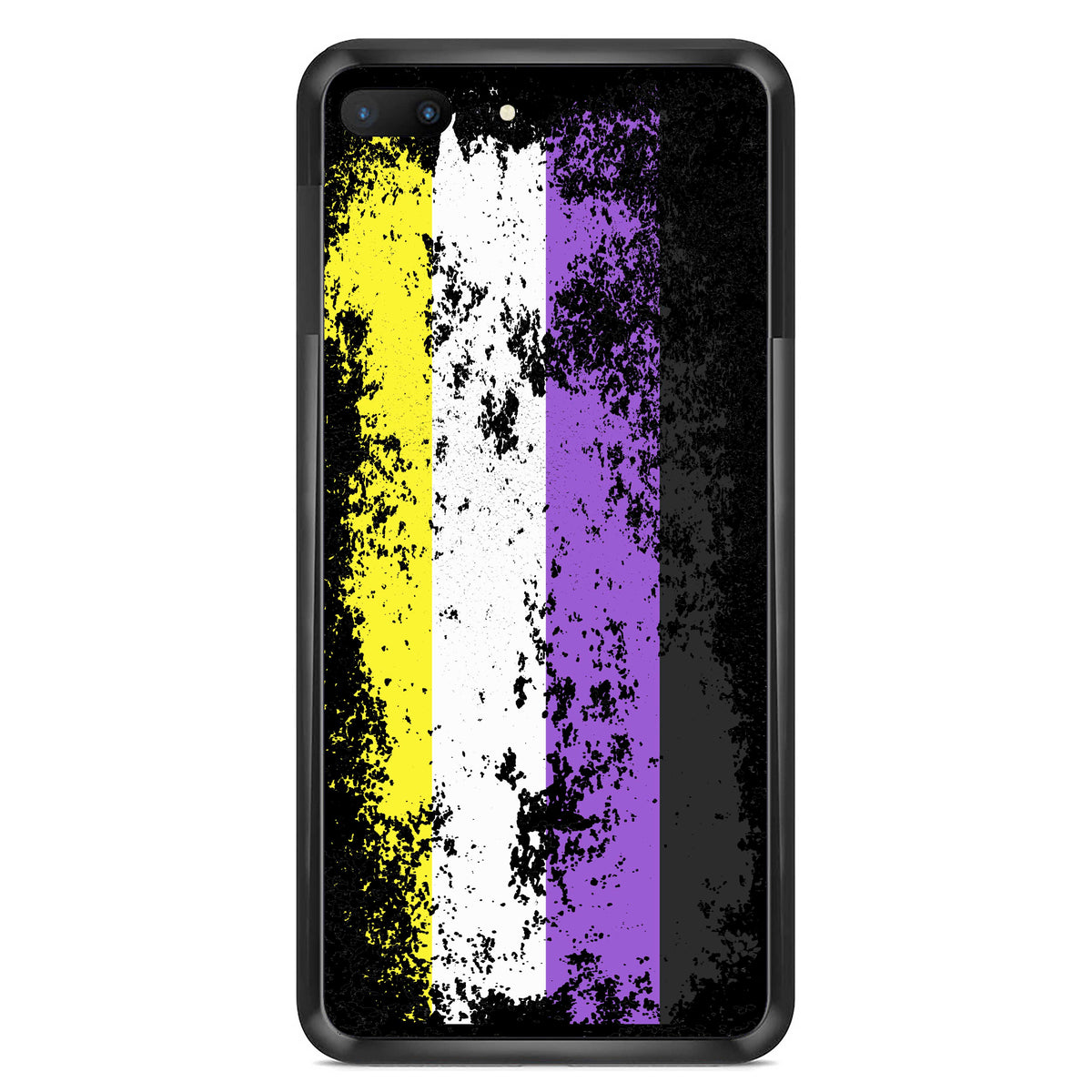 Non-binary Flag Distressed Vertical Phone Case | Gift