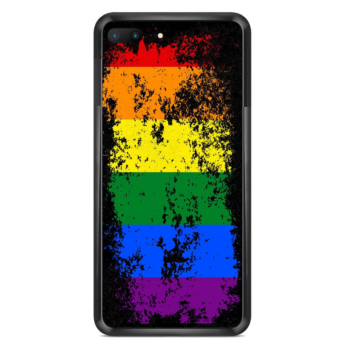 LGBTQ+ (Rainbow) Flag Distressed Horizontal Phone Case | Gift