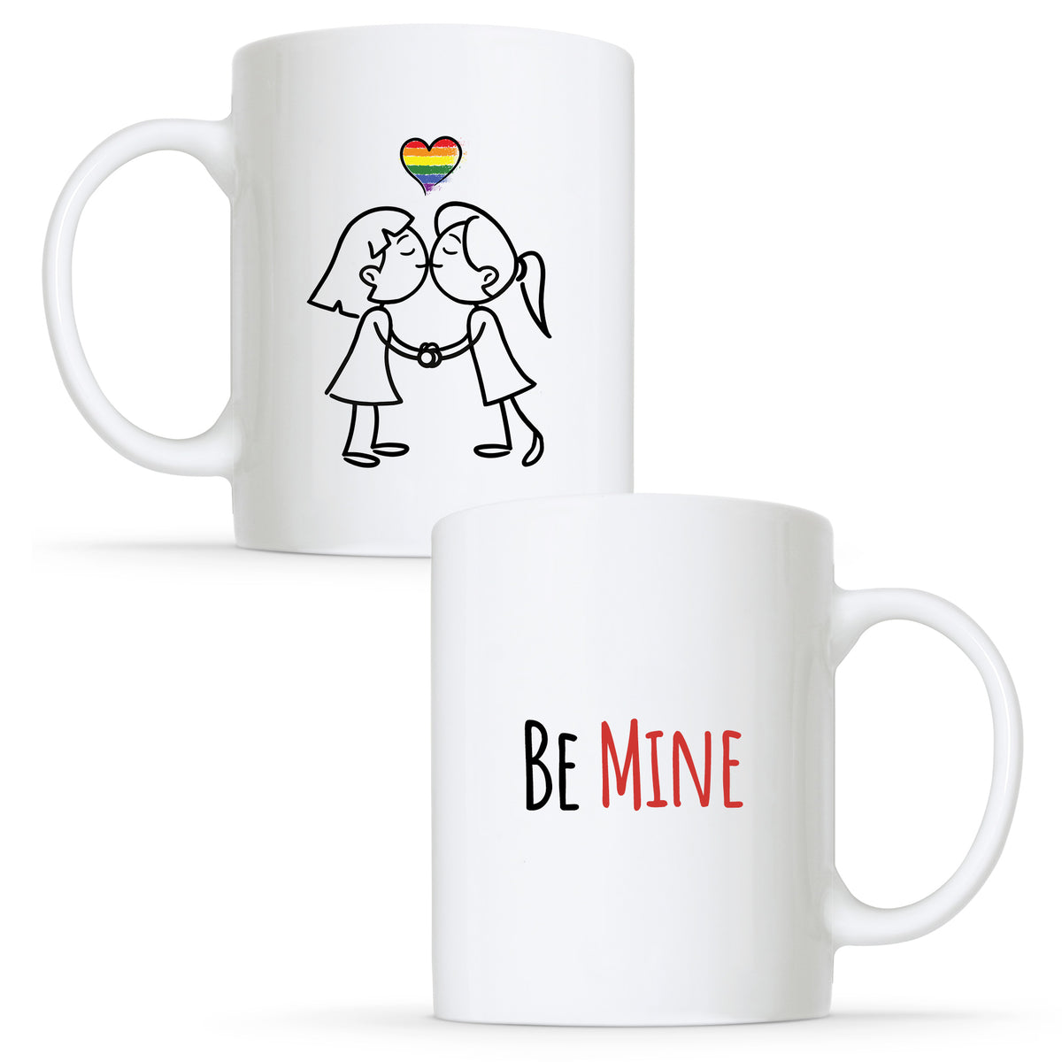 Be Mine - Lesbian Gay Couple Mug Set | Gift