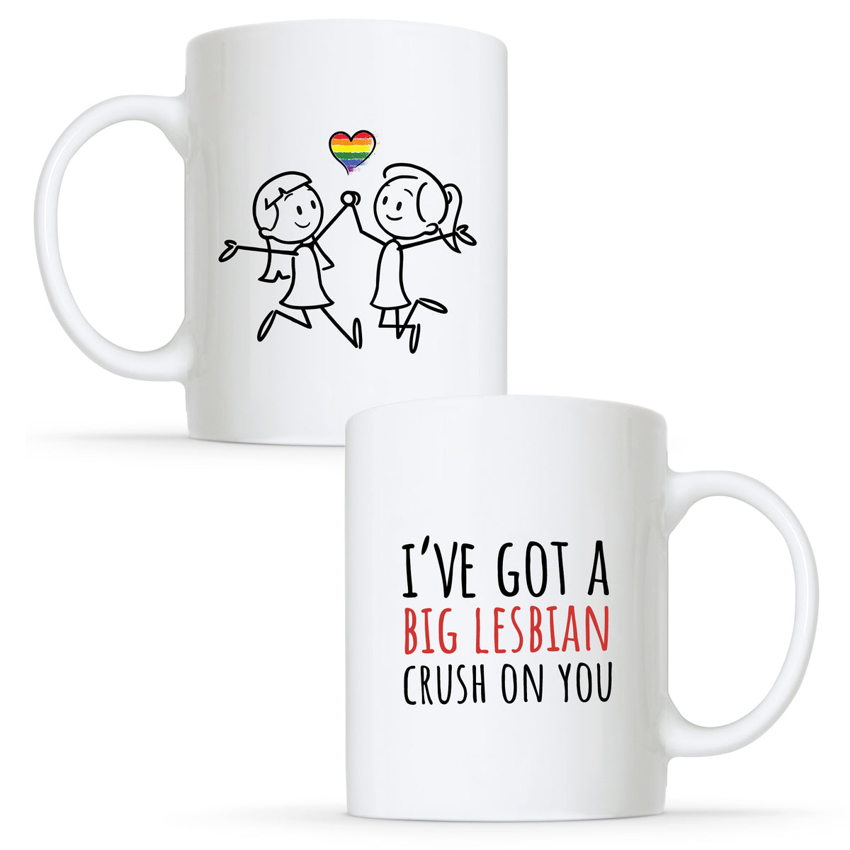 I&#39;ve Got a Big Lesbian Crush on you - Lesbian Gay Couple Mug Set | Gift