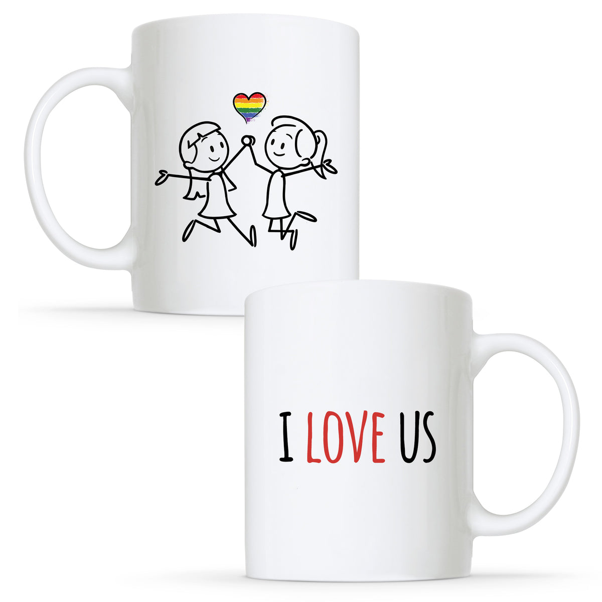 I Love Us - Lesbian Gay Couple Mug Set | Gift