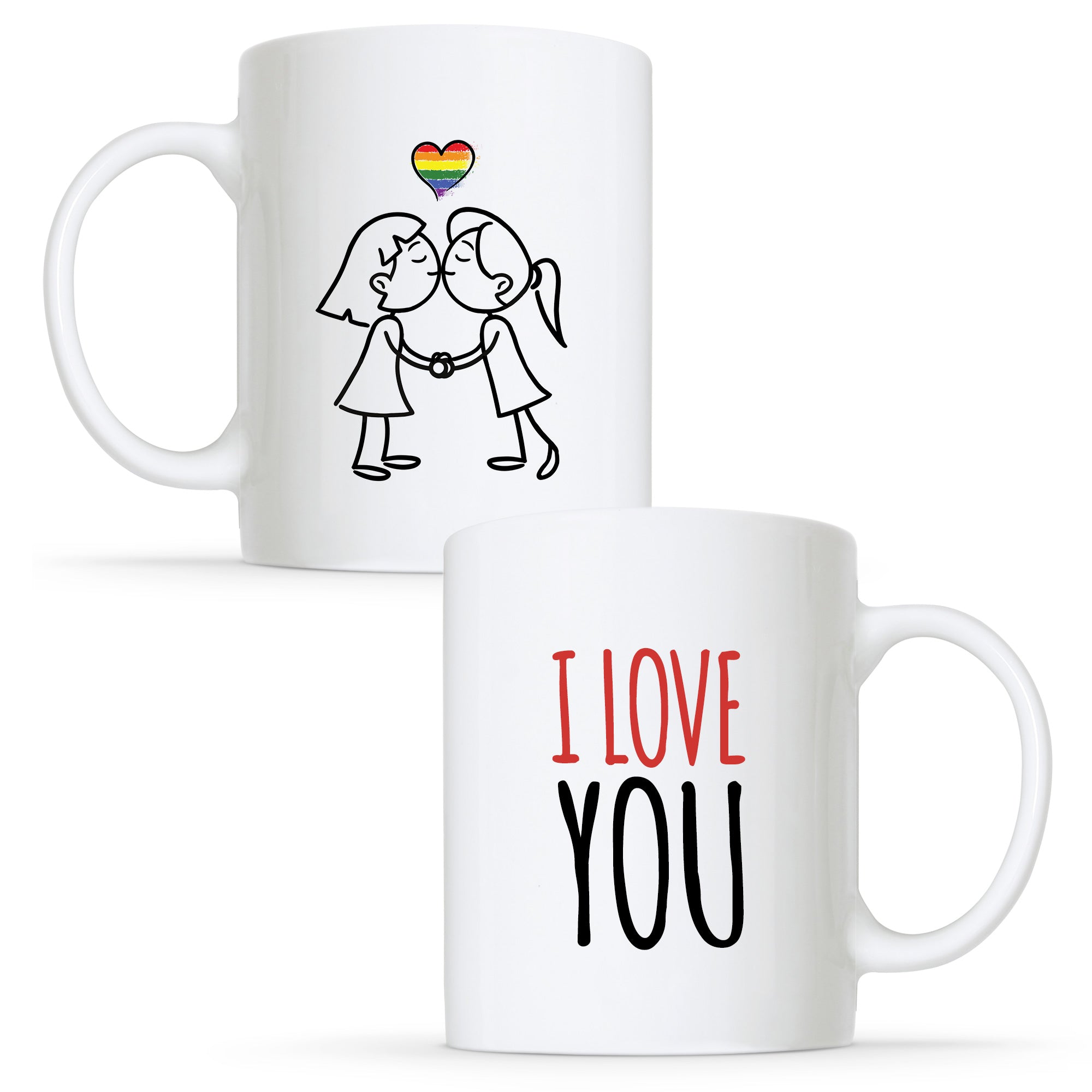 I Love You - Lesbian Gay Couple Mug Set | Gift