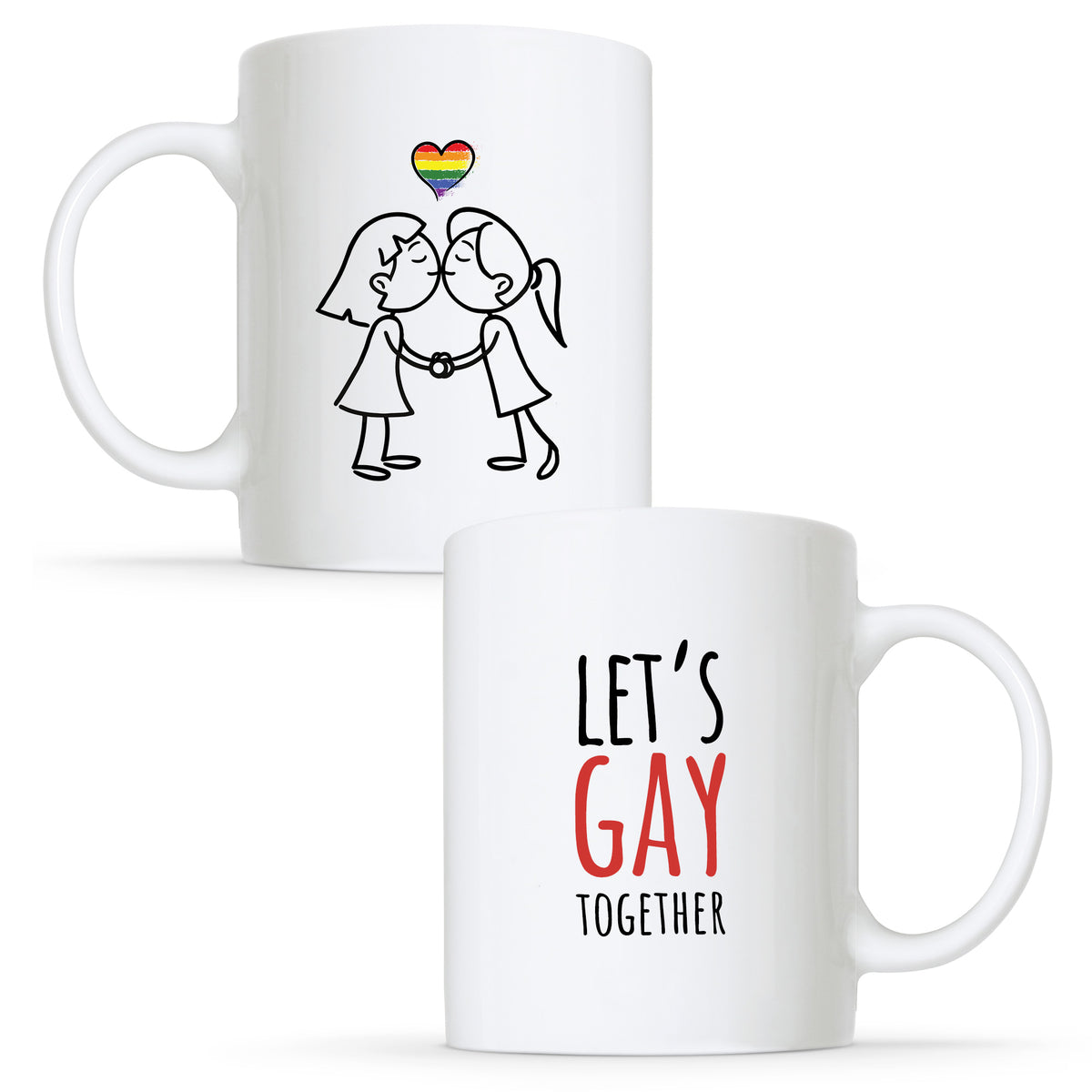 Let&#39;s Gay Together - Lesbian Gay Couple Mug Set | Gift