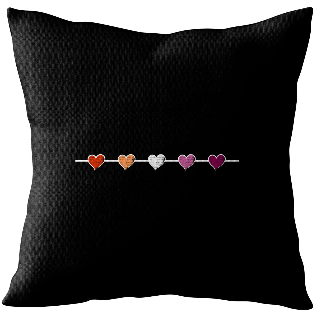 Lesbian Flag Multi-heart Cushion | Gift