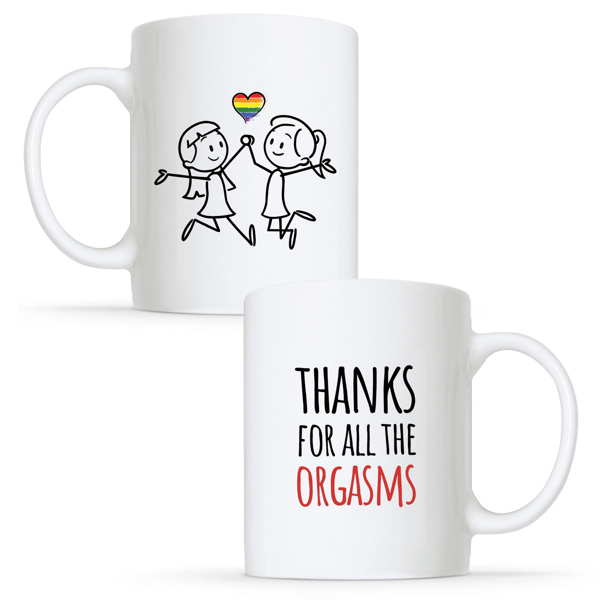 Thanks for all the Orgasms - Lesbian Gay Couple Mug Set | Gift