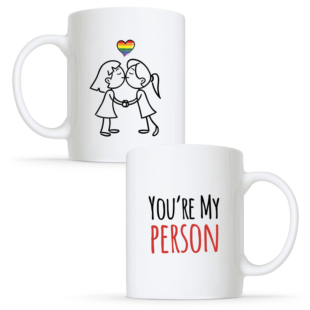 You&#39;re my Person - Lesbian Gay Couple Mug Set | Gift