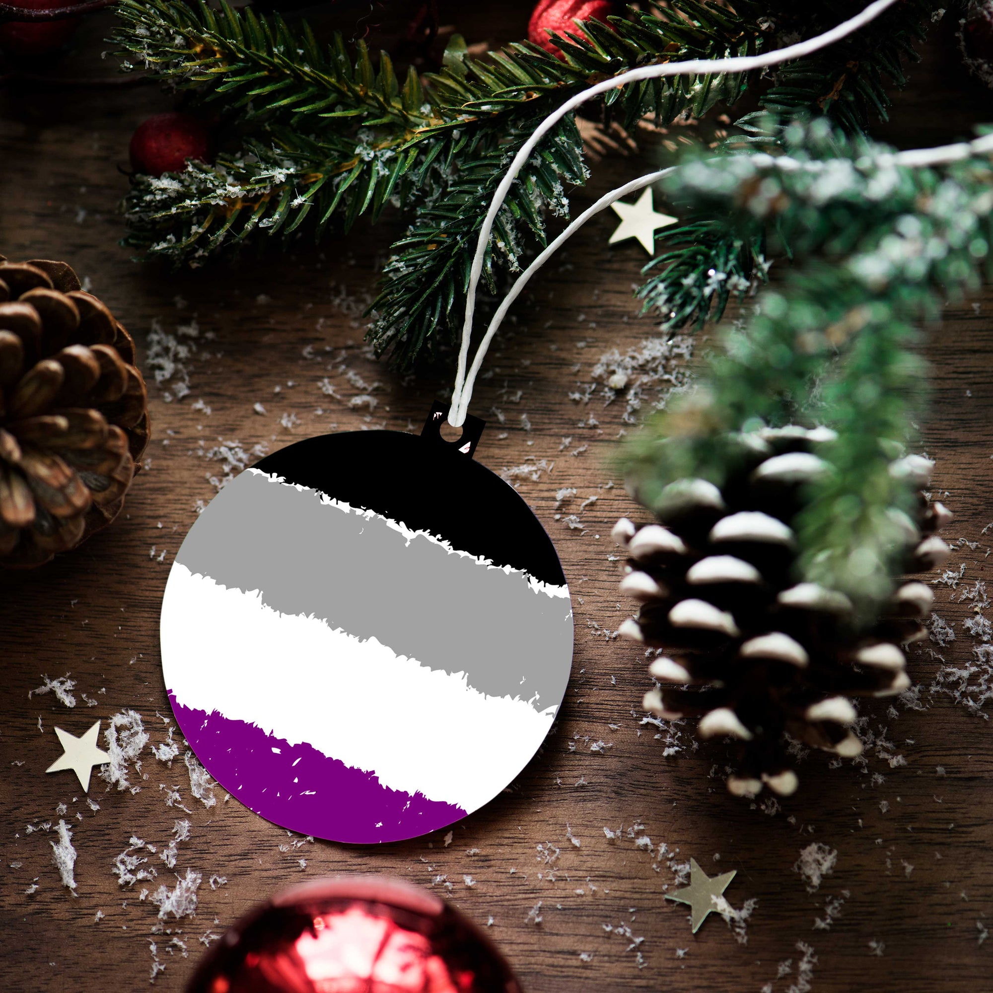 Asexual Pride Flag Xmas Bauble Decoration | Gift