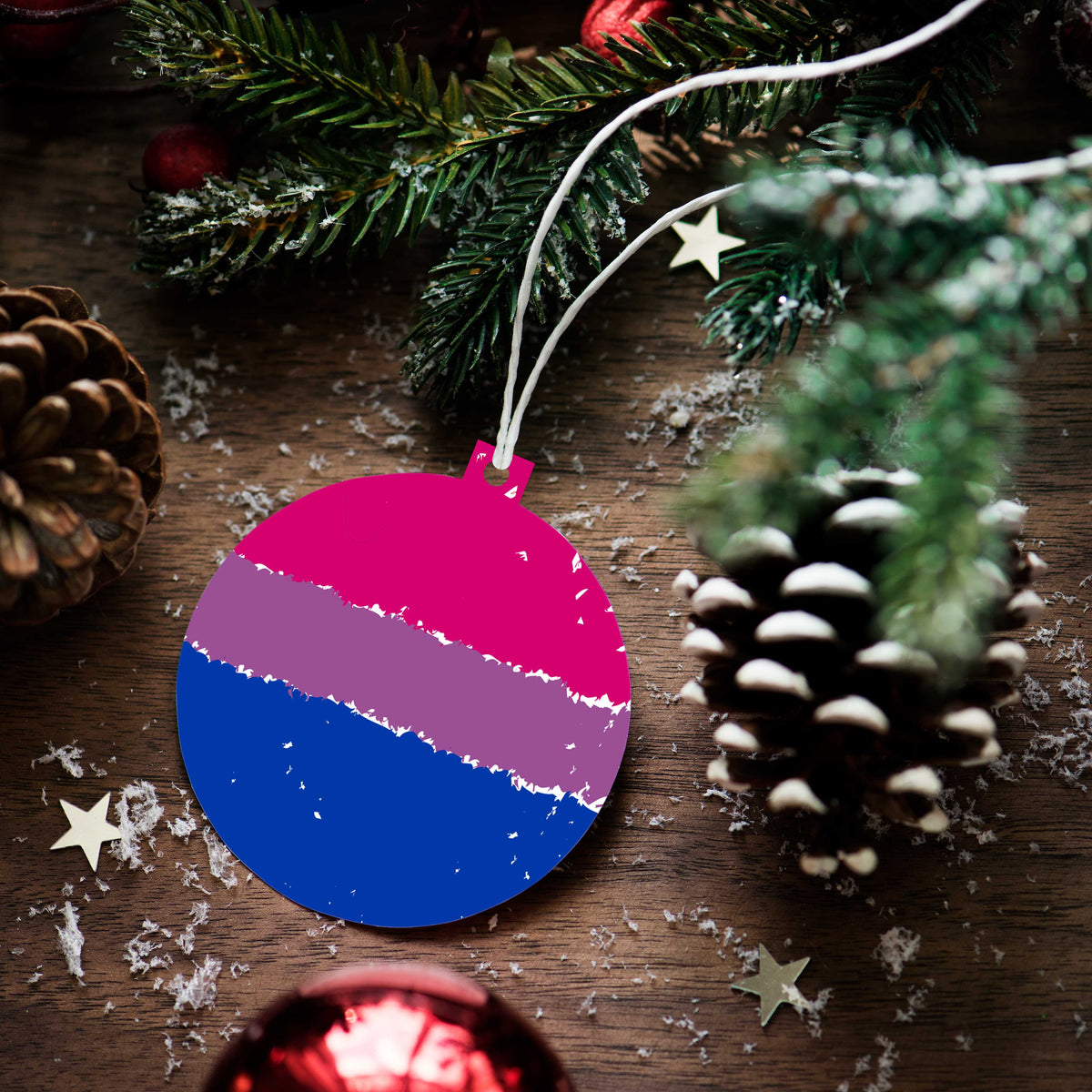 Bisexual Pride Flag Xmas Bauble Decoration | Gift