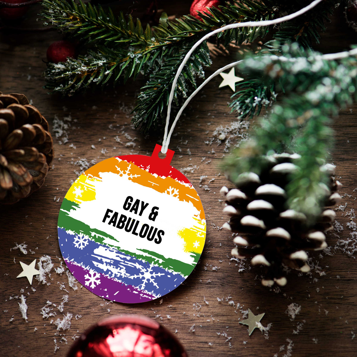 Lesbian Gay Pride Flag Xmas Bauble Decoration | Gift