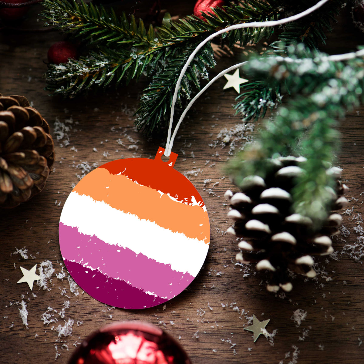 Lesbian Pride Flag Xmas Bauble Decoration | Gift