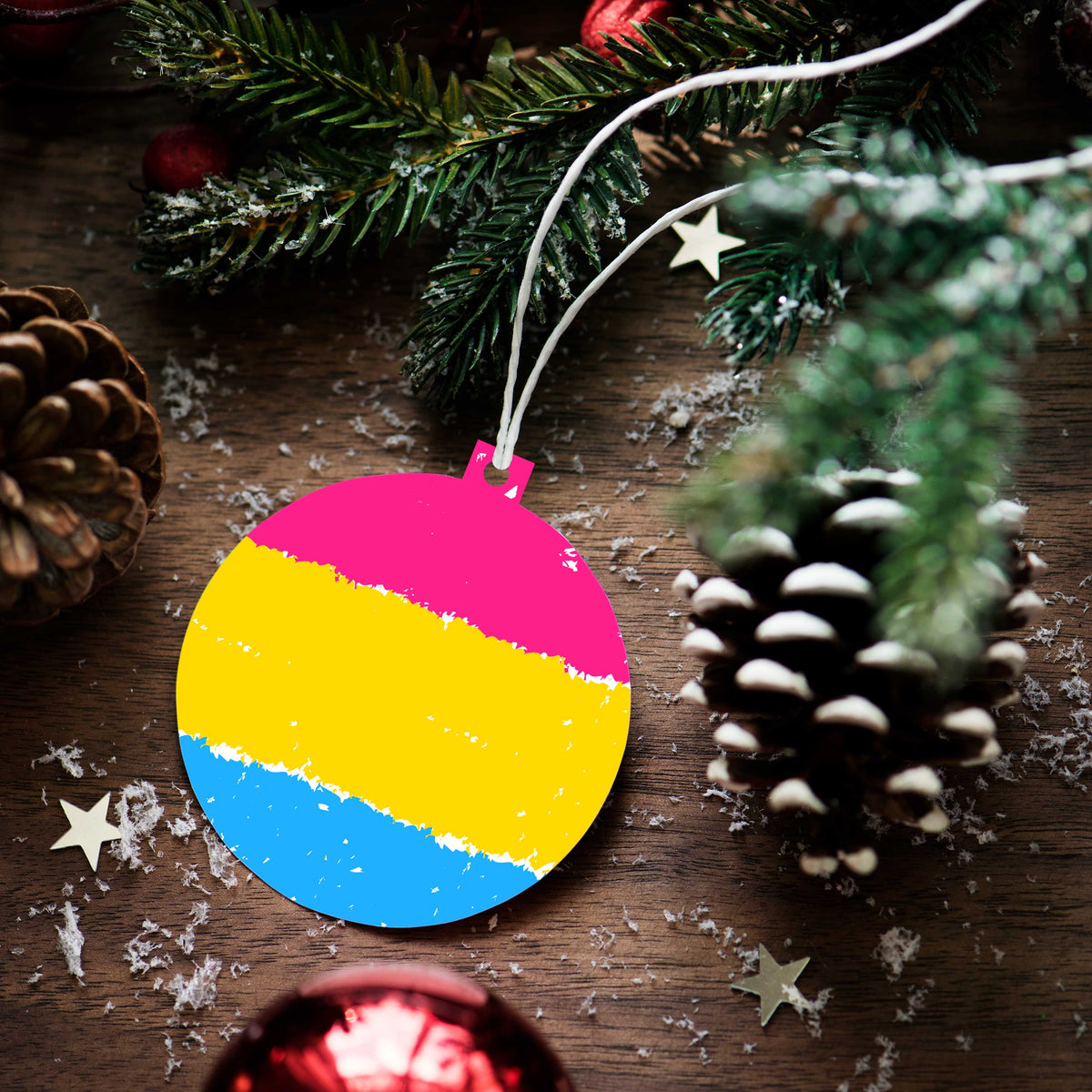 Pansexual Pride Flag Xmas Bauble Decoration | Gift