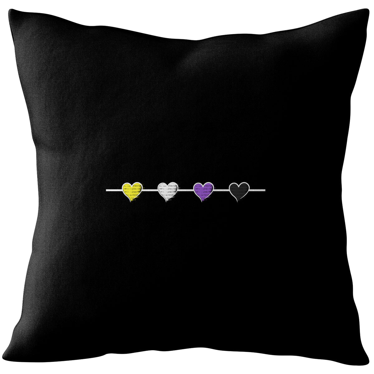 Non-Binary Flag Multi-heart Cushion | Gift