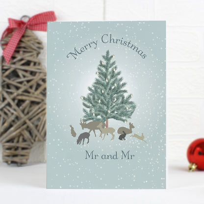 Mr & Mr - Gay Couple Personalised - Xmas Card - A Winter's Night | Gift