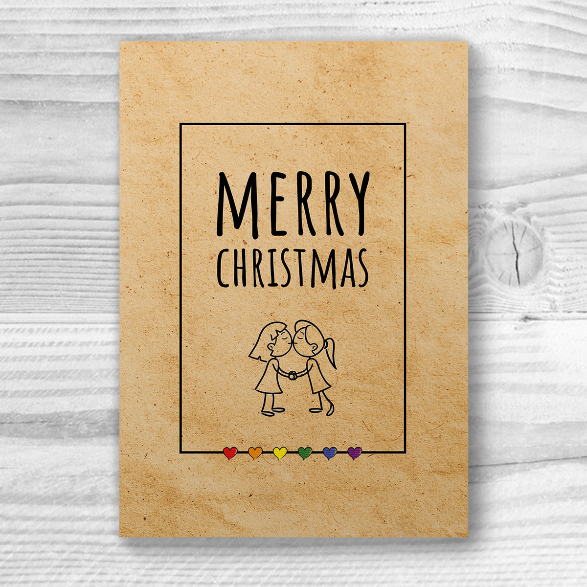 Merry Christmas - Lesbian Gay Couple Xmas Card | Gift