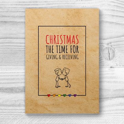 The Time for Giving and Receiving - Gay Xmas Card | Gift