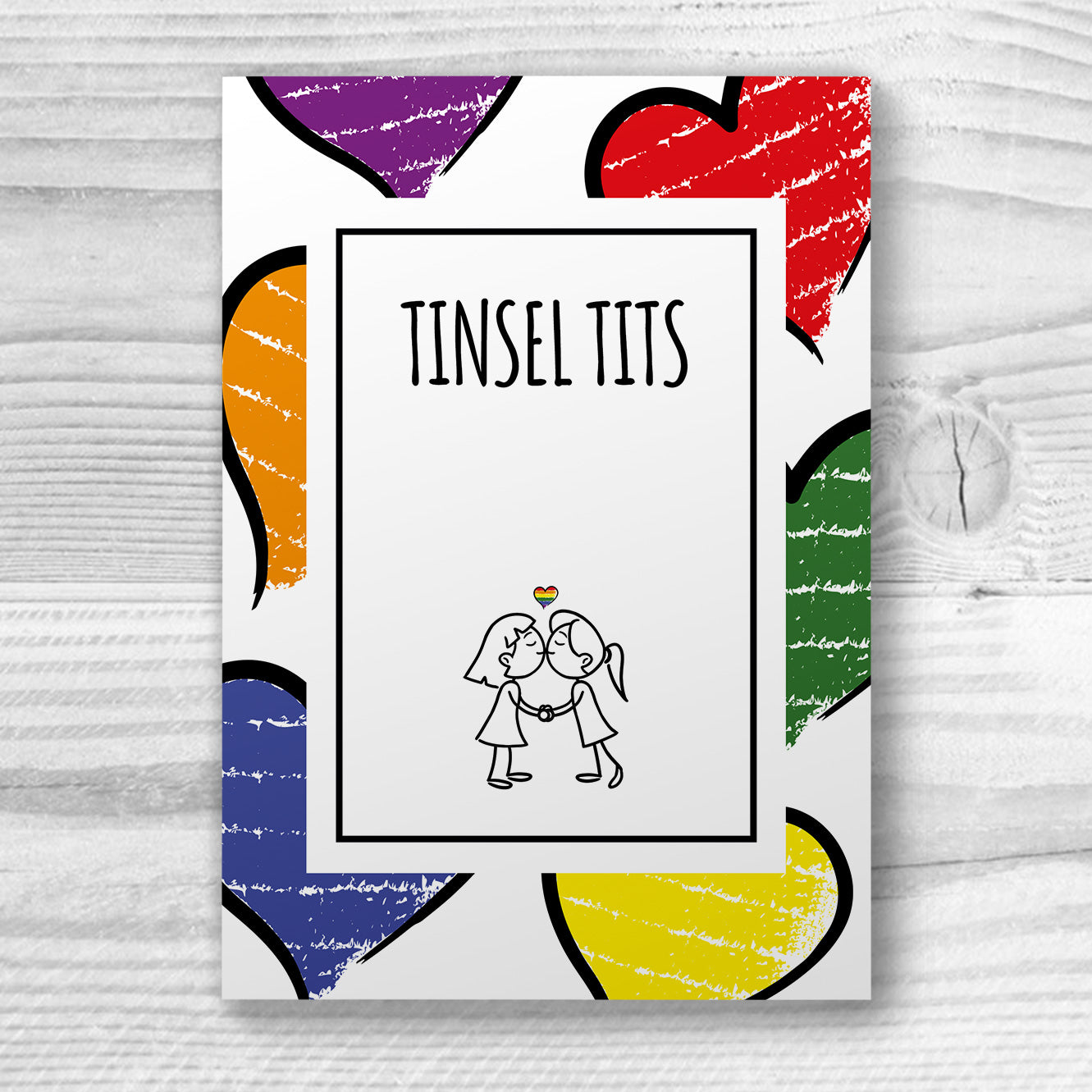 Tinsel Tits - Lesbian Gay Xmas Card | Gift