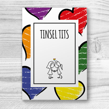 Tinsel Tits - Lesbian Gay Xmas Card | Gift