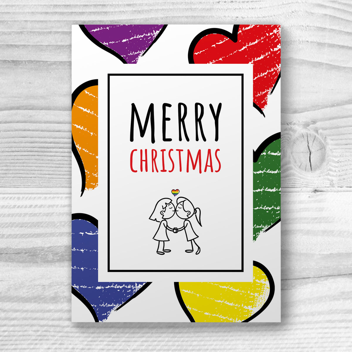 Merry Christmas - Lesbian Gay Couple Xmas Card | Gift