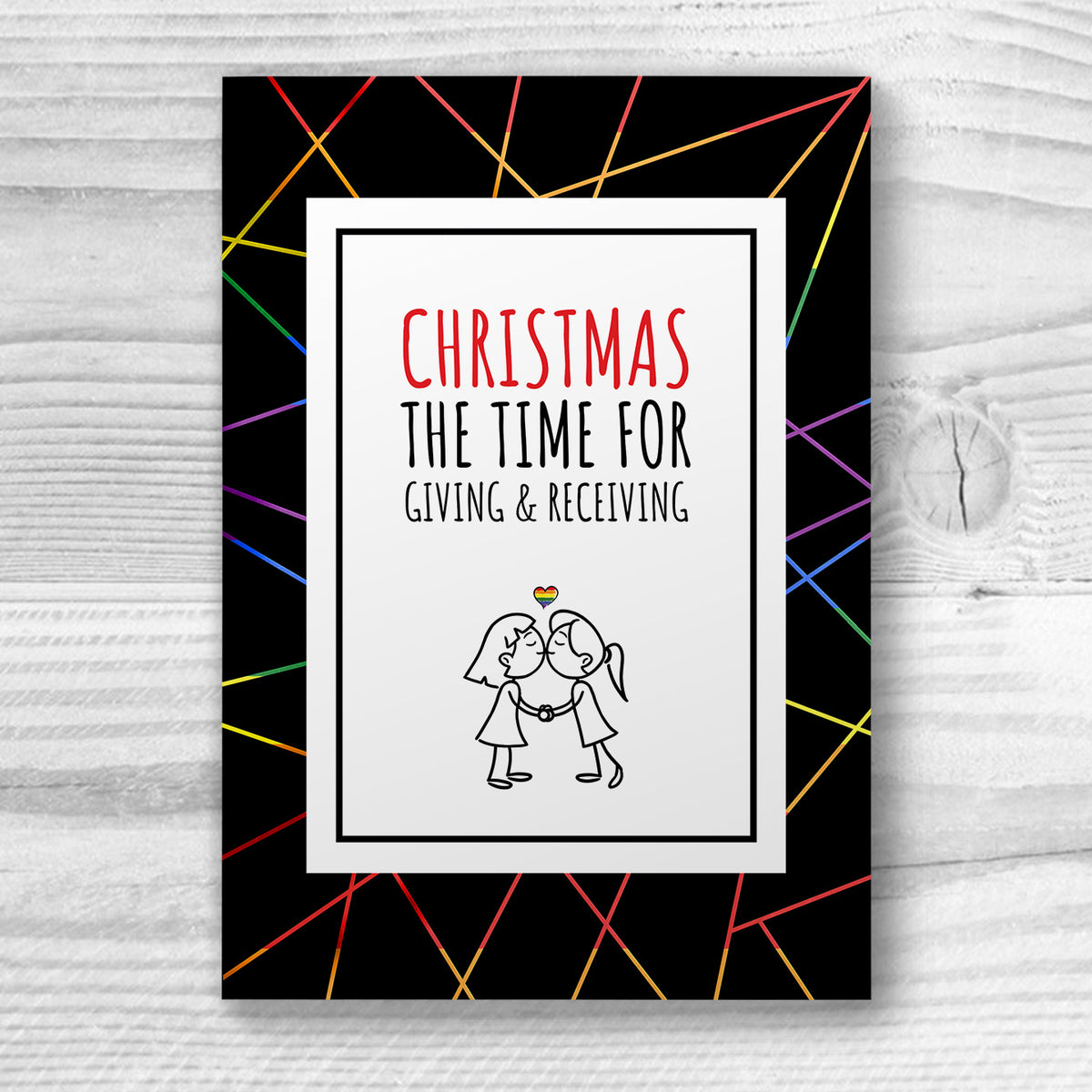 The Time for Giving and Receiving - Lesbian Gay Xmas Card | Gift