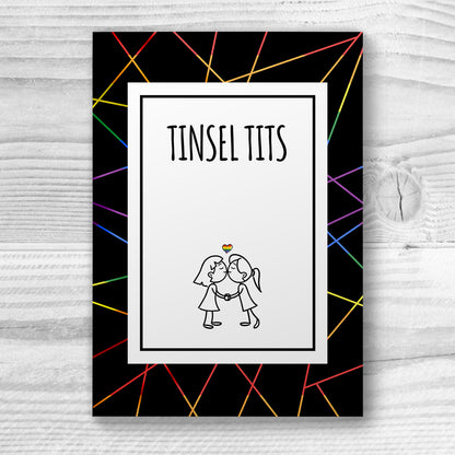 Tinsel Tits - Lesbian Gay Xmas Card | Gift