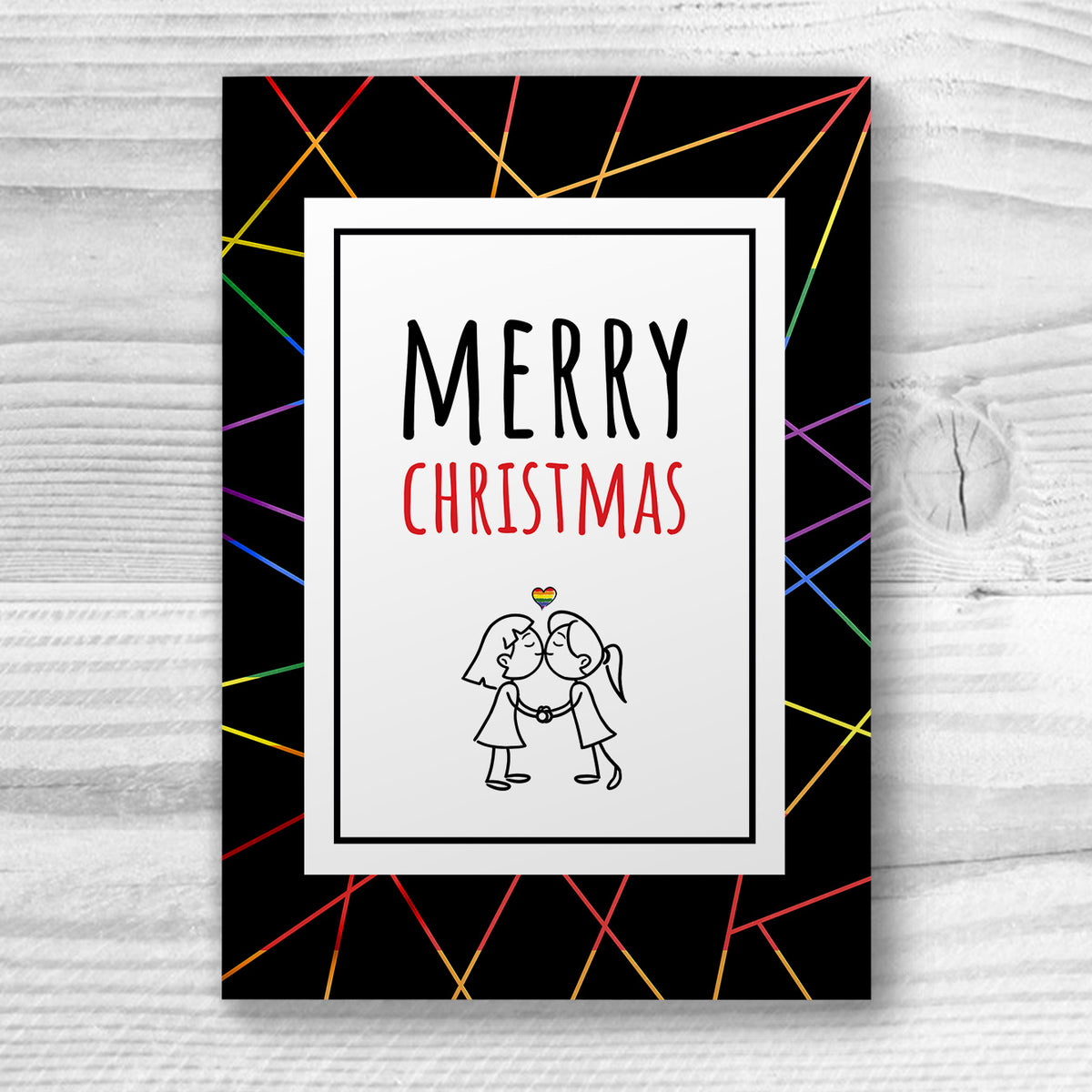 Merry Christmas - Lesbian Gay Couple Xmas Card | Gift