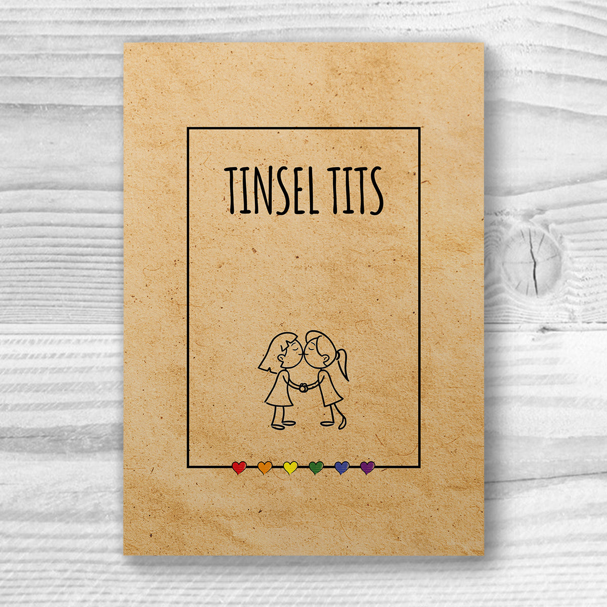 Tinsel Tits - Lesbian Gay Xmas Card | Gift