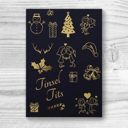 Tinsel Tits - Lesbian Gay Xmas Card | Gift