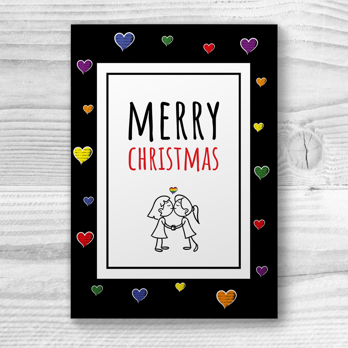 Merry Christmas - Lesbian Gay Couple Xmas Card | Gift