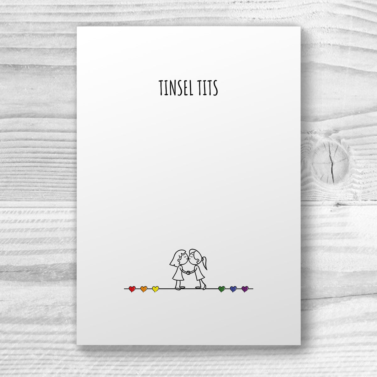 Tinsel Tits - Lesbian Gay Xmas Card | Gift