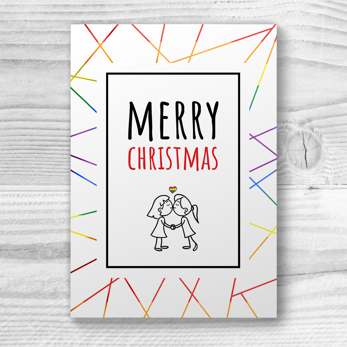 Merry Christmas - Lesbian Gay Couple Xmas Card | Gift