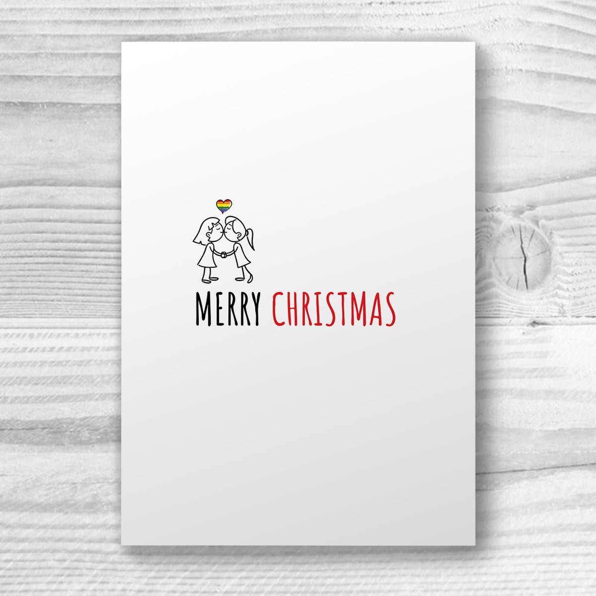 Merry Christmas - Lesbian Gay Couple Xmas Card | Gift