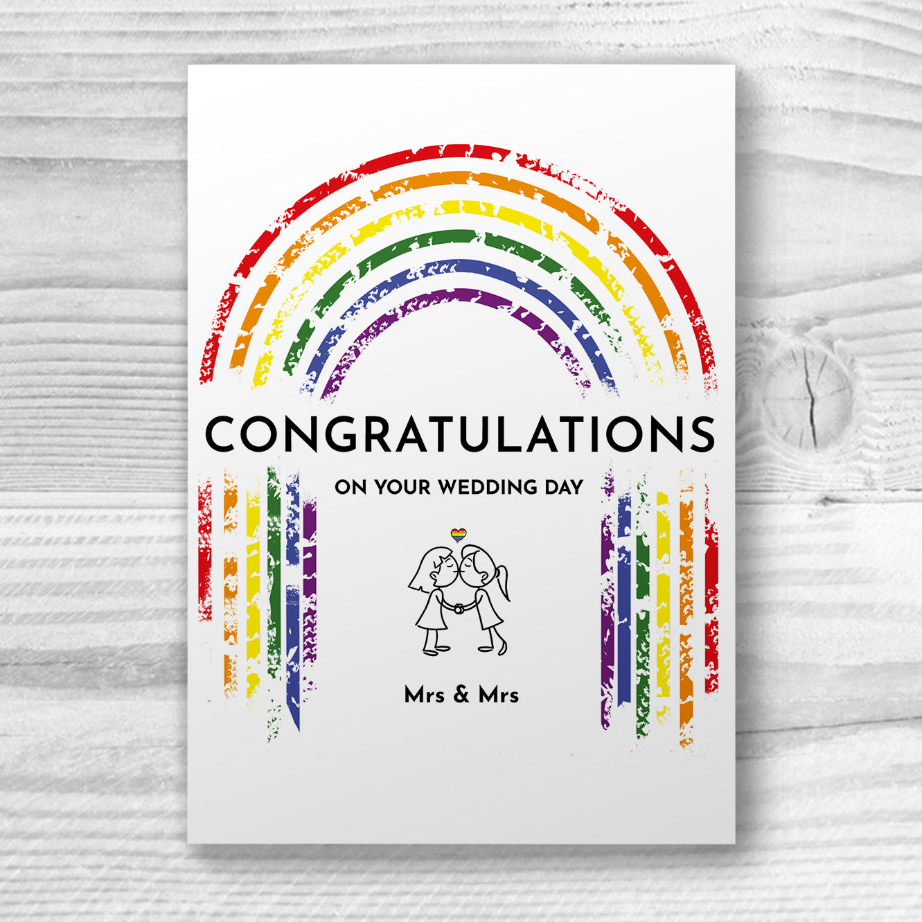 Congrats on your wedding - Mrs & Mrs - Personalised Lesbian Gay Couple Wedding Card | Gift
