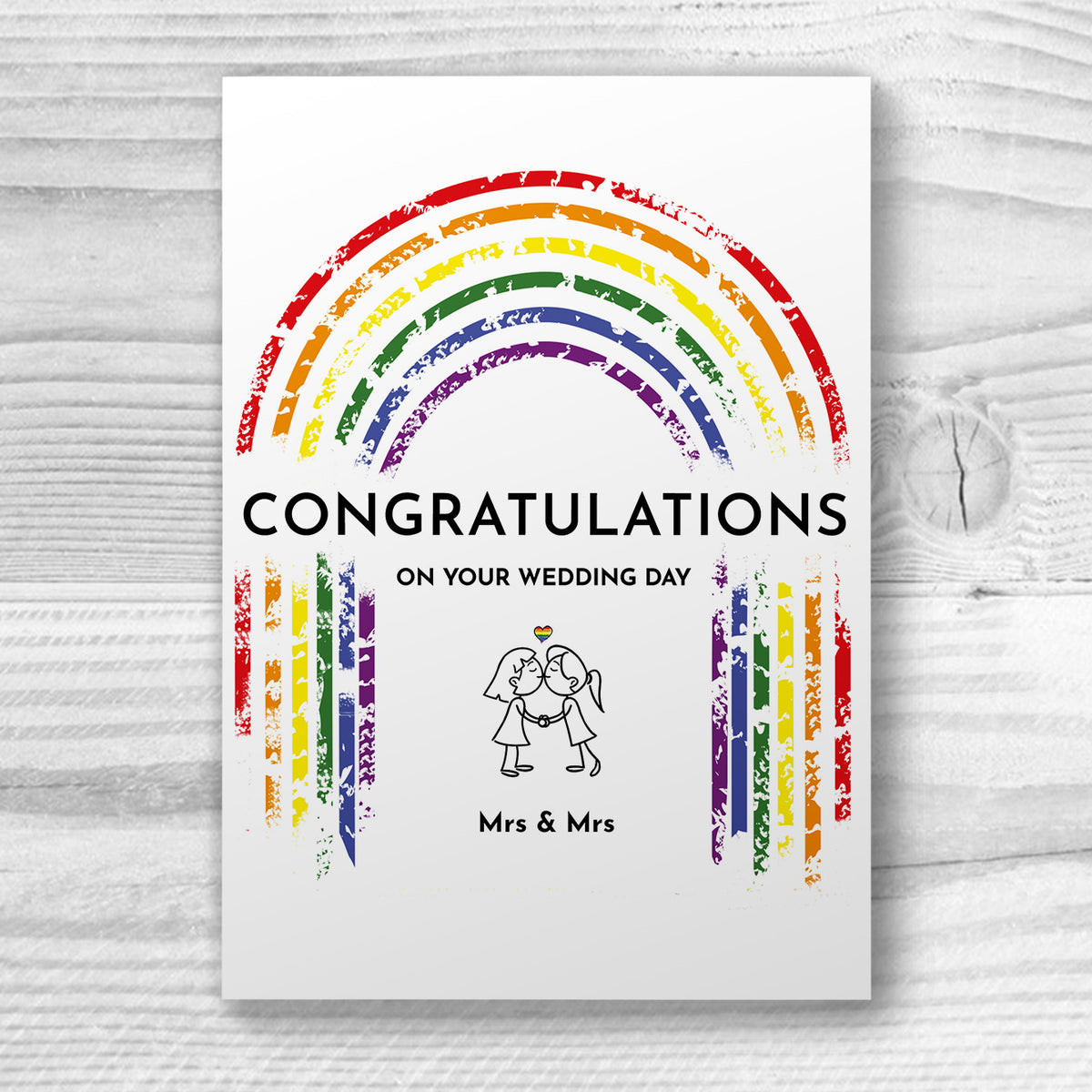 Congrats on your wedding - Mrs &amp; Mrs - Personalised Lesbian Gay Couple Wedding Card | Gift