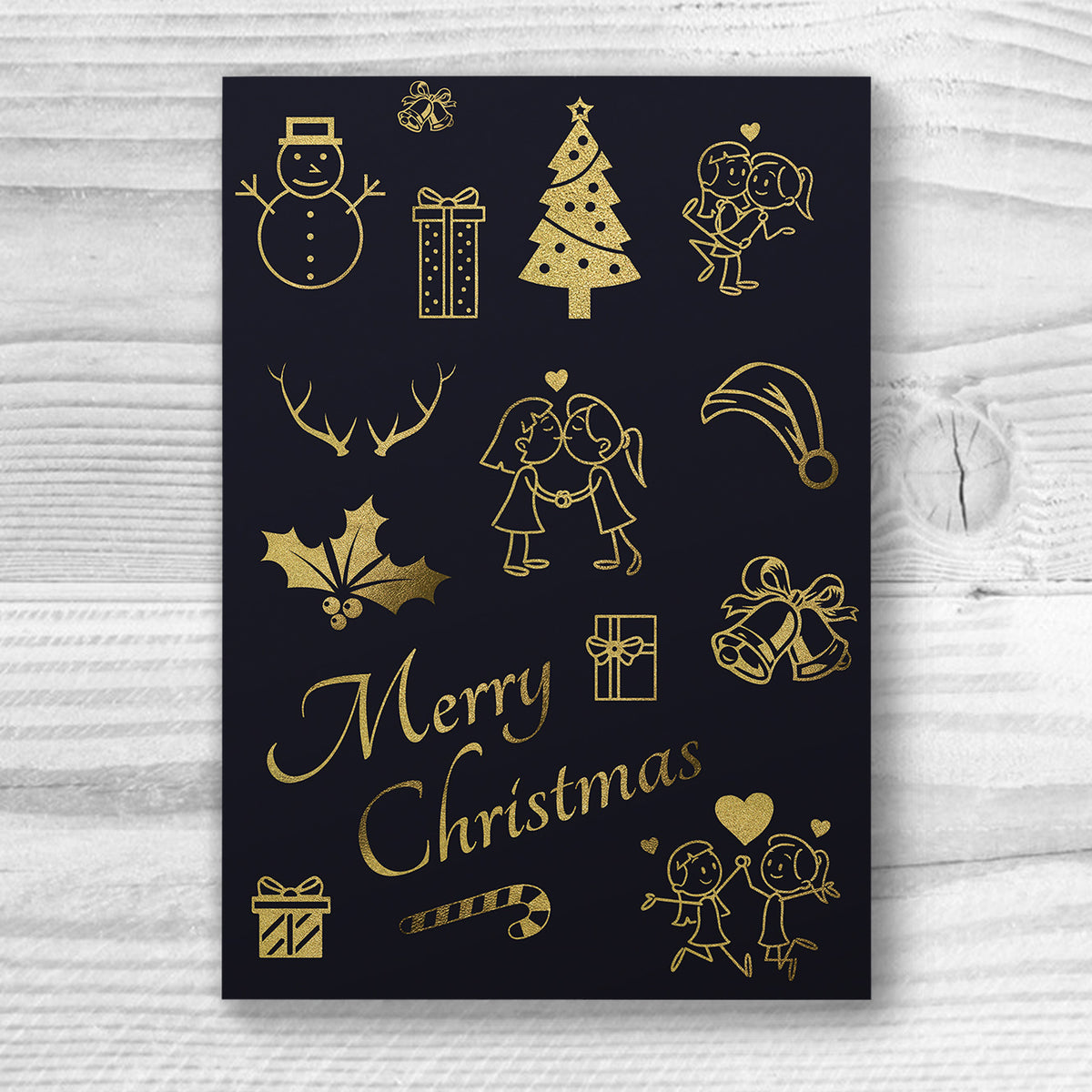 Merry Christmas - Lesbian Gay Couple Xmas Card | Gift