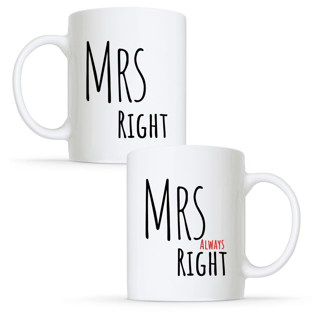 Mrs Right & Mrs Always Right - Gay Lesbian Couple Mug Set | Gift